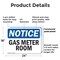 Signmission Gas Meter Room, 24 in W x Rectangle, Plastic OS-2PACK-NS-P-1824-L-13012 - alternate 8